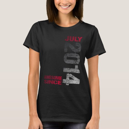 Geweldige sinds juli 2014 9e geboortedag Geboren 2 T-shirt (Voorkant)