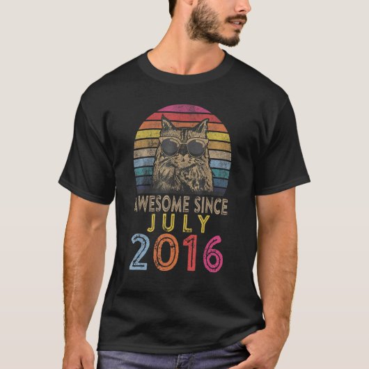 Geweldige sinds juli 2016 7 jaar oud 7 jaar t-shirt (Voorkant)