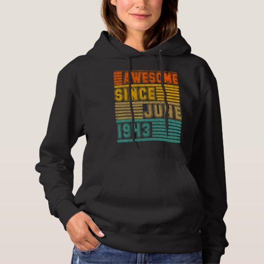 Geweldige sinds juni 1943 79e Mannen en vrouwen Hoodie (Voorkant)