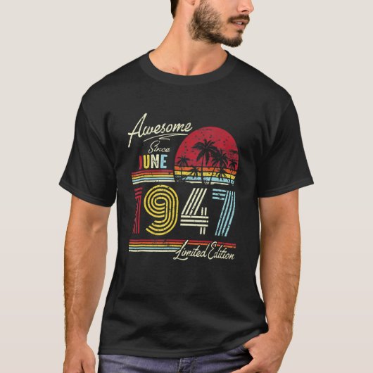  Geweldige sinds juni 1947 75e verjaardag T-shirt (Voorkant)