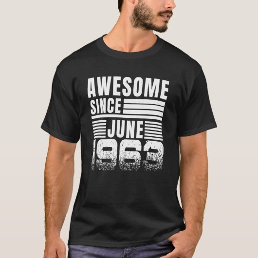 Geweldige sinds juni 1963 59e verjaardag t-shirt (Voorkant)