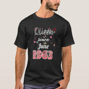 Geweldige sinds juni 1963 bloemen 1963 juni 2010 t-shirt