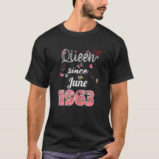 Geweldige sinds juni 1963 bloemen 1963 juni 2010 t-shirt