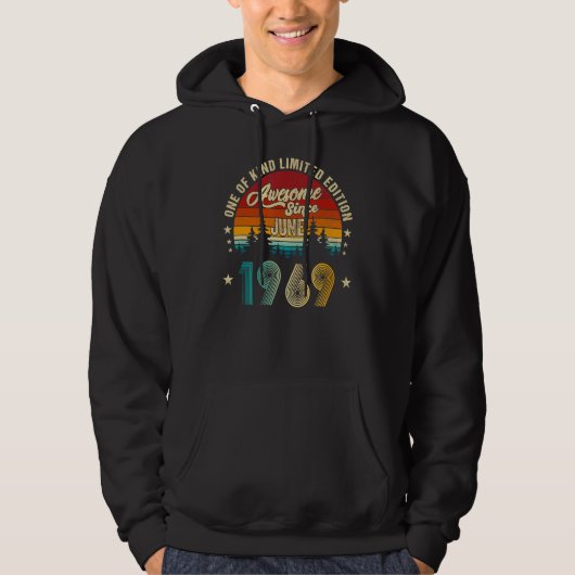 Geweldige sinds juni 1969 53 jaar oud 27 jaar oud hoodie (Voorkant)