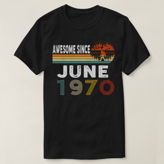 Geweldige sinds juni 1970 t-shirt (Design voorkant)