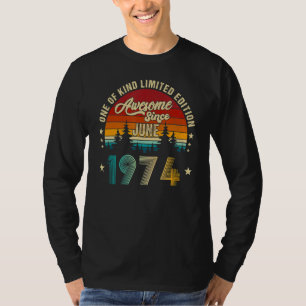 Geweldige sinds juni 1974 48 jaar 27 jaar t-shirt