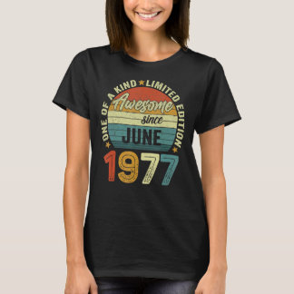 Geweldige sinds juni 1977 45 jaar oud 45e verjaard t-shirt