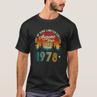 Geweldige sinds juni 1978 44 jaar oud 27e verjaard t-shirt