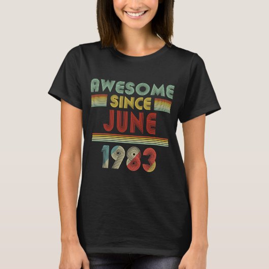 Geweldige sinds JUNI 1983, 37 jaar oud, 37 jaar ou T-shirt (Voorkant)