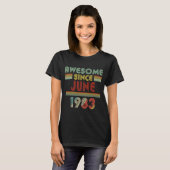 Geweldige sinds JUNI 1983, 37 jaar oud, 37 jaar ou T-shirt (Voorkant volledig)