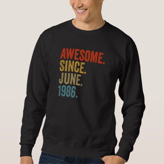 Geweldige sinds juni 1986 36e verjaardag retr trui (Voorkant)