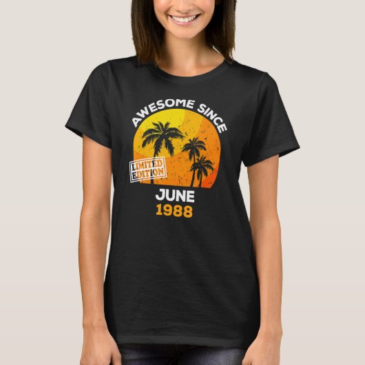 Geweldige sinds juni 1988 Retro Mannen & Women Bir T-shirt (Voorkant)