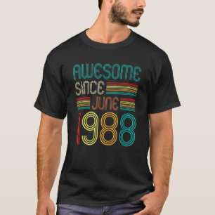 Geweldige sinds juni 1988 Vintage 34 jaar oud 34e T-shirt