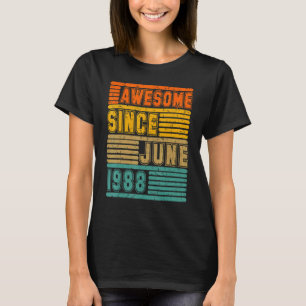 Geweldige sinds juni 1988 Vintage 34e Man en vrouw T-shirt