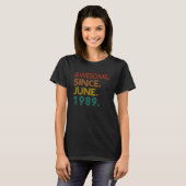 Geweldige sinds juni 1989 34 jaar 34e geboortedatu t-shirt (Voorkant volledig)