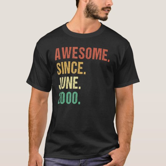 Geweldige sinds juni 2000 22e verjaardag 22 jaar o t-shirt (Voorkant)