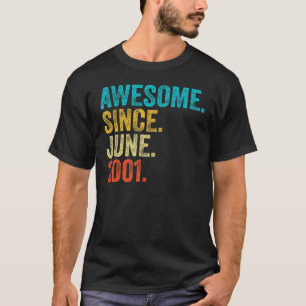 Geweldige sinds juni 2001 22e Verjaardag voor 22 j T-shirt