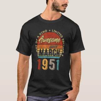 Geweldige sinds maart 1951  71e verjaardag t-shirt