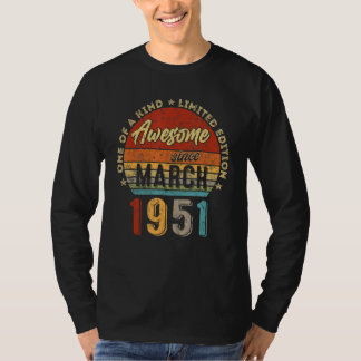 Geweldige sinds maart 1951  71e verjaardag t-shirt