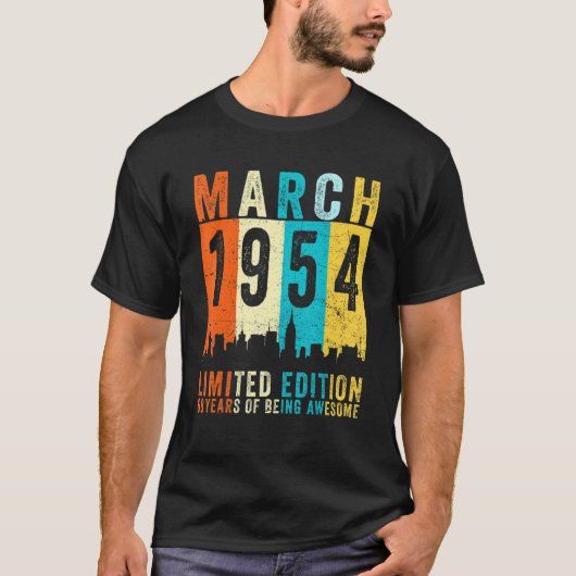 Geweldige sinds maart 1954 68e verjaardag  Ret T-shirt (Voorkant)