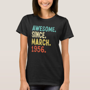 Geweldige sinds maart 1956 66e verjaardag 66 t-shirt