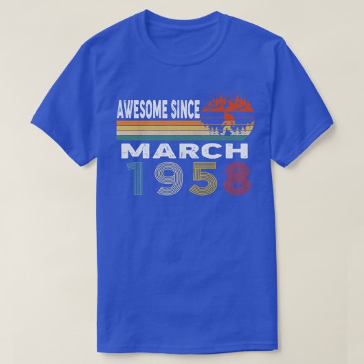 Geweldige sinds maart 1958 t-shirt (Design voorkant)