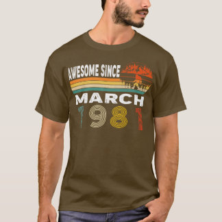 Geweldige sinds maart 1981 t-shirt
