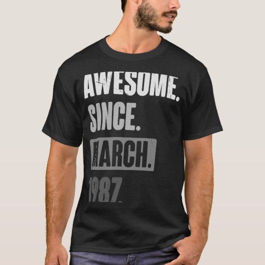 Geweldige sinds maart 1987, 36e decoratio t-shirt (Voorkant)
