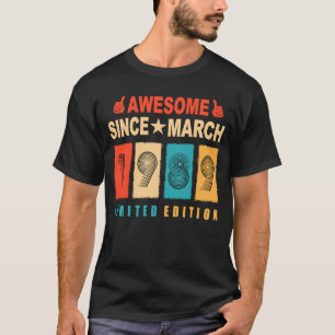 Geweldige sinds maart 1989 34 jaar oud 34e geboort t-shirt