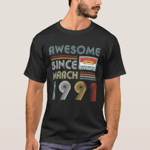 Geweldige sinds maart 1991 28e verjaardag T-shirt