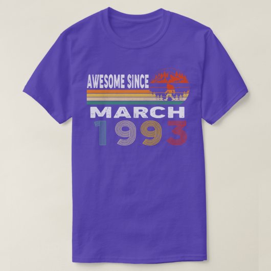 Geweldige sinds maart 1993 t-shirt (Design voorkant)