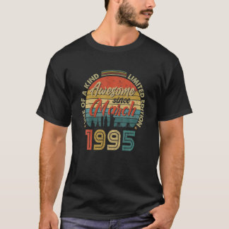 Geweldige sinds maart 1995 27e verjaardag t-shirt