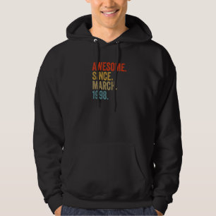 Geweldige sinds maart 1998 24e  geboortedag hoodie