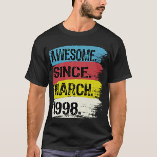 Geweldige sinds maart 1998 Pisces Aries Zodiac 25 T-shirt