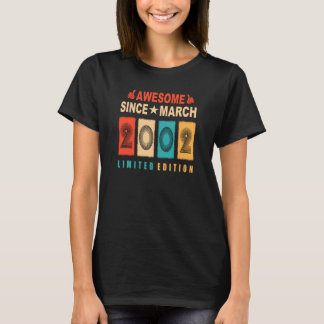 Geweldige sinds maart 2002 21 jaar oud 21 jaar oud t-shirt