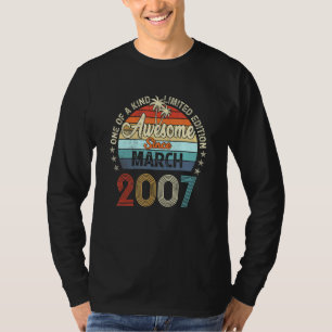 Geweldige sinds maart 2007 15e verjaardag t-shirt