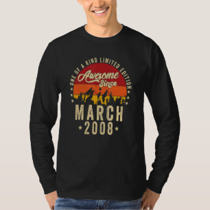 Geweldige sinds maart 2008 14e verjaardag t-shirt