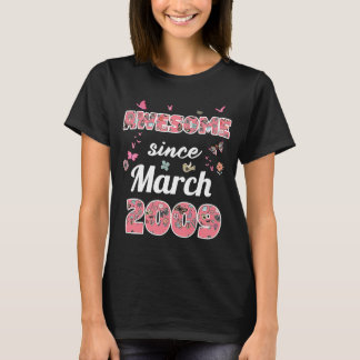 Geweldige sinds maart 2009 bloemen 2009 March Birt T-shirt
