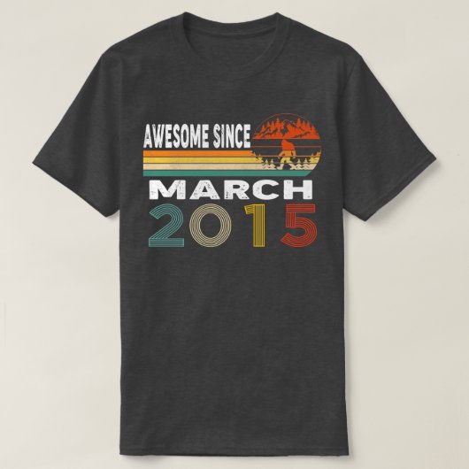 Geweldige sinds maart 2015 t-shirt (Design voorkant)