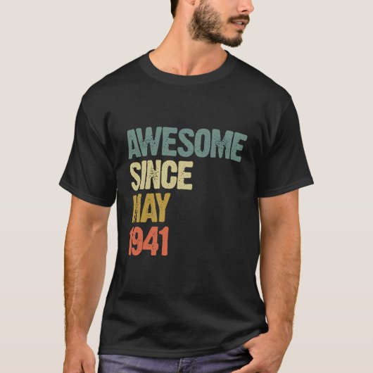Geweldige sinds mei 1941 78 jaar oud 78e verjaarda t-shirt (Voorkant)