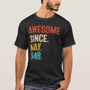 Geweldige sinds mei 1948 75e verjaardag Retro 75 j T-shirt