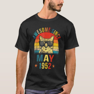 Geweldige sinds mei 1952 70ste verjaardagskat t-shirt
