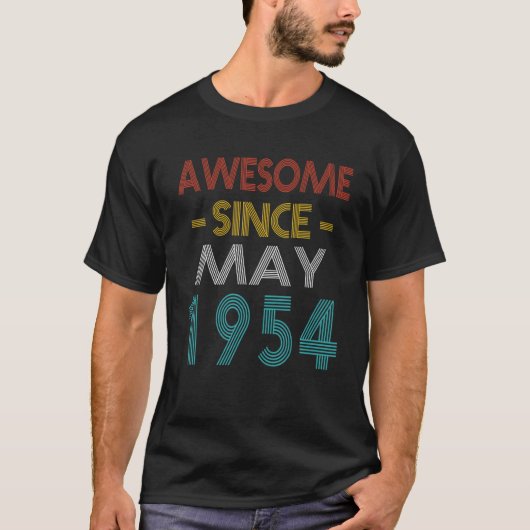 Geweldige sinds mei 1954  verjaardag t-shirt (Voorkant)