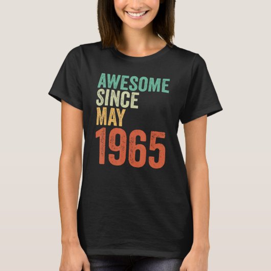 Geweldige sinds mei 1965 Shirt 58e verjaardag Vrou (Voorkant)
