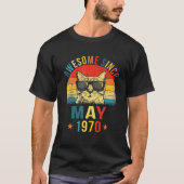 Geweldige sinds mei 1970 52e verjaardag Gift Cat L T-shirt (Voorkant)