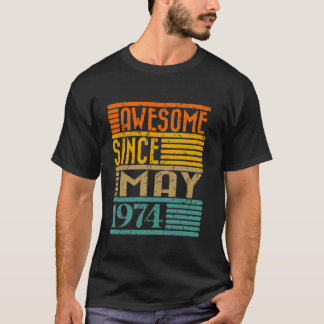 Geweldige sinds mei 1974 50 jaar 50ste verjaardag t-shirt