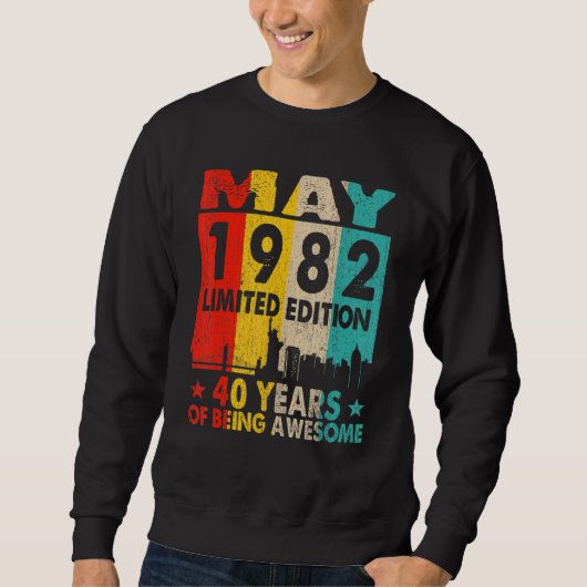 Geweldige sinds mei 1982 40e verjaardag retro trui (Voorkant)