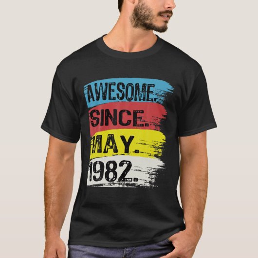Geweldige sinds mei 1982 Gemini Man Taurus Girl 40 T-shirt (Voorkant)