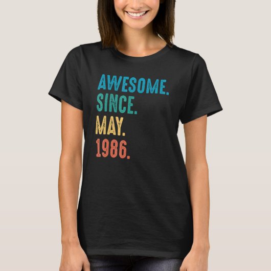 Geweldige sinds mei 1986 t-shirt (Voorkant)