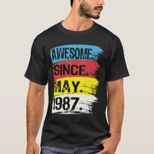 Geweldige sinds mei 1987 Gemini Man Taurus Girl 35 T-shirt